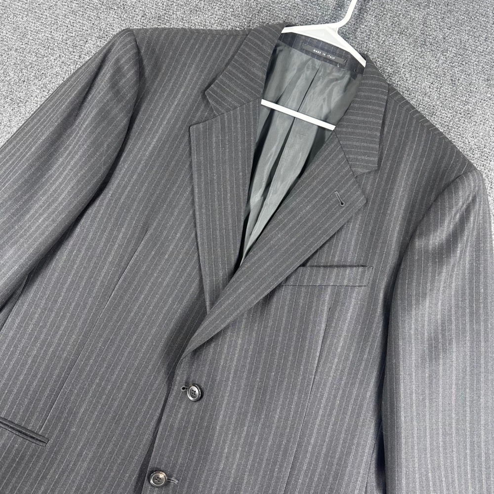 Armani Collezioni Blazer‎ Mens 46R 46 Regular Grey Pinstripe Wool Suit Jacket